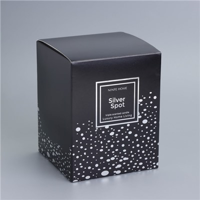 Ароматическая свеча в стакане Silver Spot, ежевика, чёрный стакан