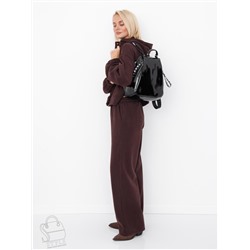 Рюкзак женский кожаный 19001-8 black Polina&Eiterou  в Новосибирске