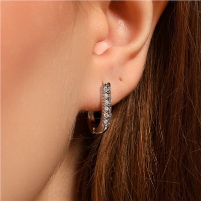 Серьги палочки ювелирная бижутерия, покрытие посеребрение, вставка: фианиты, цвет: прозрачный, арт.213.583