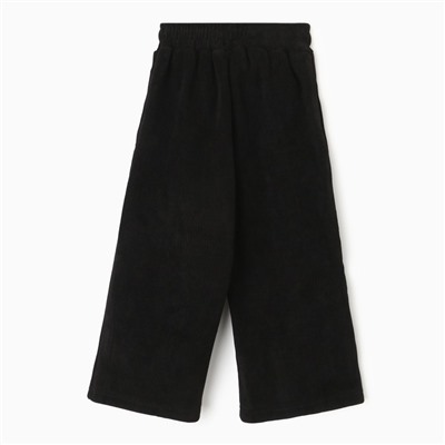 Брюки с начёсом для девочки, рост 98-104 см, чёрные