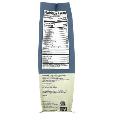 Teeccino, Prebiotic Herbal Coffee, Dark Roast, Caffeine Free, Dark Chocolate, 10 oz (284 g)