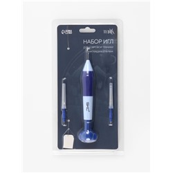 Игла для вышивания TEIRA, для ковровой техники, d=1.3/1.6/2.2 мм, с нитевдевателями, голубая, синяя