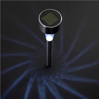 Садовый светильник «Трапеция», уличный, на солнечной батарее, 5.3×38×5.3 см, 1 LED, свечение белое