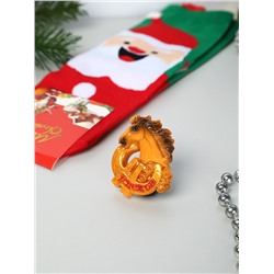 Подарочный набор Новогодний № 28 /25339-1/ Носки + магнитик ЛОШАДЬ /