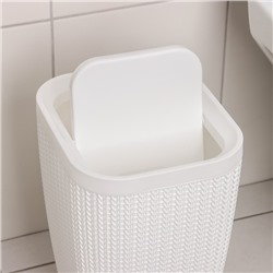 Контейнер для мусора «Вязаное плетение», 10 л, белый