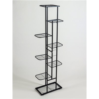 Подставка для цветов Greengo, 8 полок, 43×22×141 см, напольная, металл, чёрная