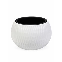 Кашпо для цветов «Жемчужина», 4 л, d=29 см, h=19.5 см, пластик, со вставкой, подвесное, белое