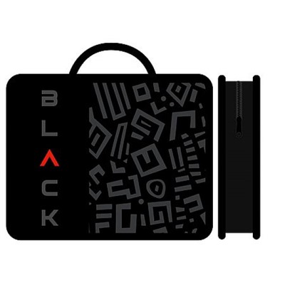 Папка пластиковая А4 на молнии с ручками 33х26х7,5 см ПМ-А4-26 "ЧЕРНЫЙ/BLACK 2026" Пчелка