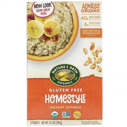 Nature's Path, Homestyle, органическая овсяная каша быстрого приготовления, 8 пакетиков, 320 г (11,3 унции)