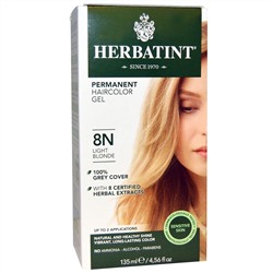 Herbatint, стойкая гель-краска для волос, 8N, светлый блонд, 135 мл (4,56 жидк. унции)