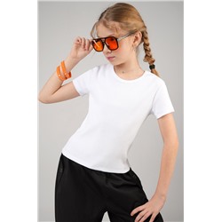 Футболка для девочки в рубчик из рибаны Happyfox