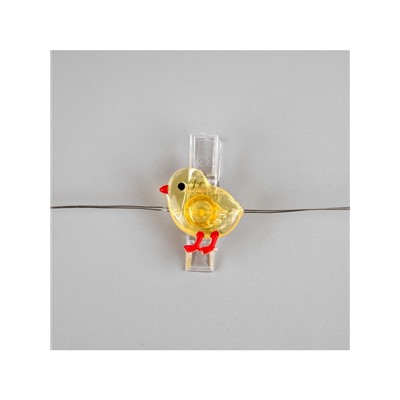 УЦЕНКА НИТЬ ROSA DECOR "Прищепки цыплята", LED-20-3V, ААх2 (не в компл.), фиксинг, Т/БЕЛЫЙ 1097166