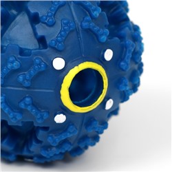 Квакающий мяч для собак большой, жёсткий, 9.5 см, тёмно-синий