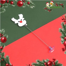 Дразнилка для кошек новогодняя «Белый олень», 24 см, на присоске