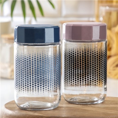 Банка для сыпучих продуктов «Круги», 600 мл, стекло, МИКС