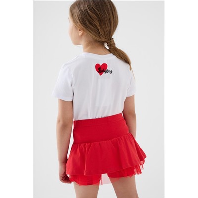 Комплект трикотажный для девочек: фуфайка (футболка), юбка-шорты PLAYTODAY, 1241304