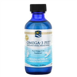 Nordic Naturals, Омега-3 для питомцев, для кошек и небольших собак, 2 жидких унции (60 мл)
