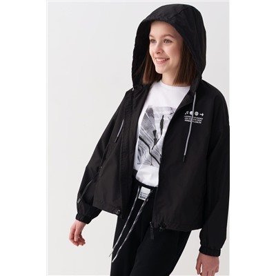 Куртка текстильная с полиуретановым покрытием для девочек (ветровка) PLAYTODAY, 1240104