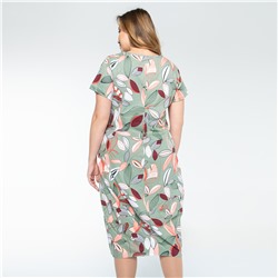 Платье, текстиль, оливковый