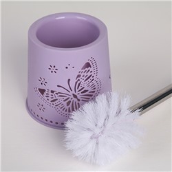 Ёрш для унитаза с подставкой «Бабочки», 12.5×12.5×50 см, МИКС