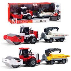 Машина "Каток с прицепом" 1:43 (свет,звук) в коробке