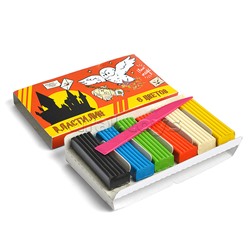 Пластилин 6 цветов "Школа Магии" 120 гр, стека пластиковая, в термоусадке, картонная упаковка