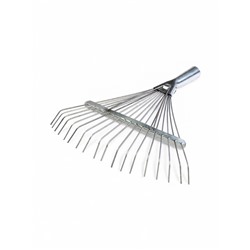 Грабли веерные, проволочные, 18 зубцов, металлические, тулейка 25 мм, без черенка