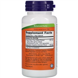 Now Foods, экстракт витекса священного, 300 мг, 90 растительных капсул