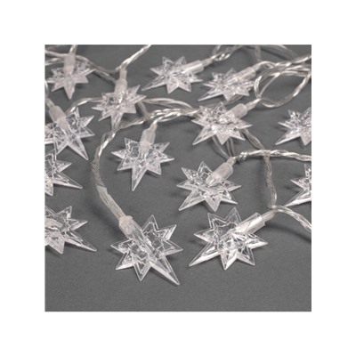 Гирлянда «Нить» 5 м с насадками «Звёзды», IP20, прозрачная нить, 20 LED, свечение мульти (RG/RB), мигание, 220 В