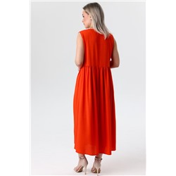 Платье штапель  6103/02/Оранжевый