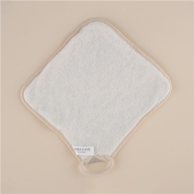 Мочалка массажная SL Home «Ортика», бамбуковое волокно, 21×20.5 см, бежевая