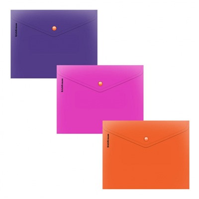 Папка с кнопкой  А5 160мкм 54880 Soft Caribbean Sunset непрозрачный ассорти ErichKrause