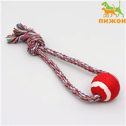 Игрушка канатная «Вираж» с мячом, до 135 г, до 37 см, микс цветов