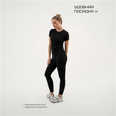 Футболка женская Resport, бифлекс, размер 48 (L), чёрная