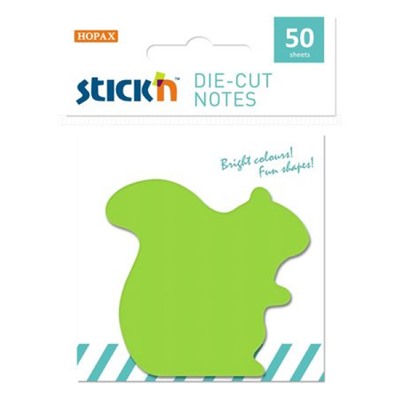Бумага для заметок с клеевым краем Stick`n 50л "Белка" зеленый 21771 (1065725) Hopax
