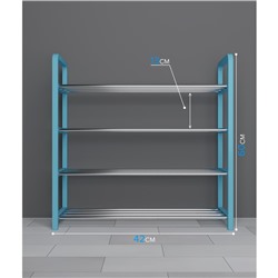 Полка для обуви Доляна, 4 яруса, 42×19×59 см, синяя