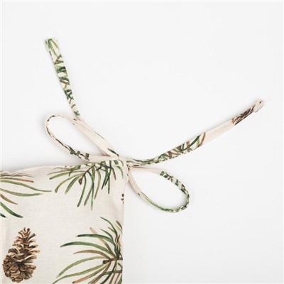 Подушка на стул новогодняя «Этель» Christmas tree, 42×42 см, бежевая