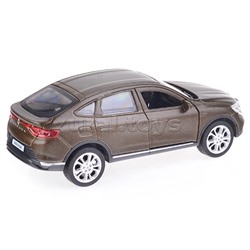 Машина металл Renault Arkana 12 см, (свет-звук, открыв. дверт, матовый бежевый) в коробке