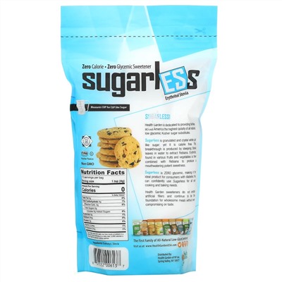 Health Garden, Sugarless, Erythritol Stevia, 1 lb (453 g)