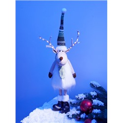 Фигура текстиль «Новогодний лосик» 58 см, 10 LED, от батареек CR2032×1, свечение тёплое белое