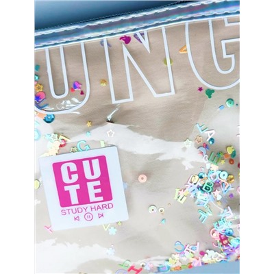 Sunflower Косметичка женская с пайетками Young 11653 28, бежевый 22426