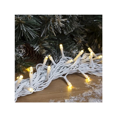 Гирлянда «Нить» 10 м, IP44, УМС, белая нить, 100 LED, свечение тёплое белое, 220 В