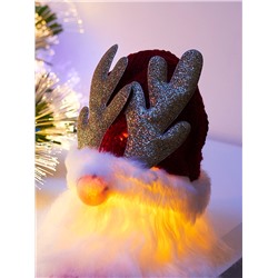 Фигура текстиль «Гном красная шапочка» 33 см, 1 LED, от батареек AG10×3, свечение тёплое белое