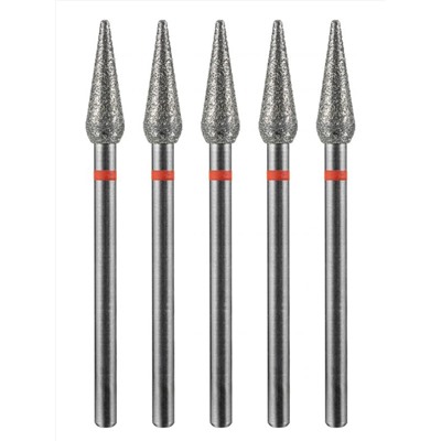 MANITA Фреза алмазная капля большая для аппаратного маникюра 856.104.260.120.040 ФАК-4,0 12М, красная насечка, ø 4,0 мм, 5 шт. 28347