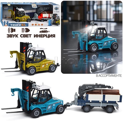 Машина "Вилочный погрузчик" (свет, звук) в коробке