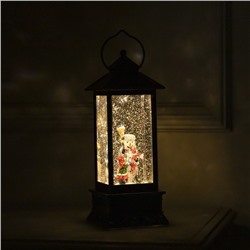 Светодиодная фигура «Фонарь с девочкой и снеговиком» 10×27×10 см, пластик, батарейки ААх3 (не в комплекте), USB, свечение тёплое белое