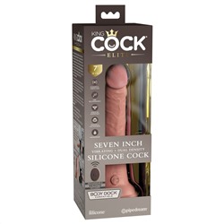 Телесный вибратор 7  Vibrating Silicone Dual Density Cock with Remote с пультом ДУ - 21 см.