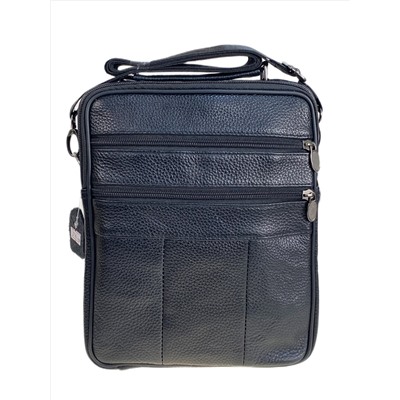 Сумка мужская  из натуральной кожи, цвет черный
