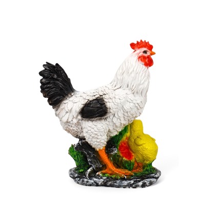 Садовая фигура из полистоуна «Курица с цыплятами», 33×17×25 см