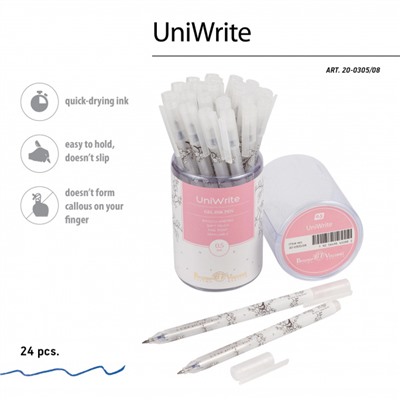 Ручка гелевая "UniWrite. Сакура" 0.5 мм синяя 20-0305/08 Bruno Visconti